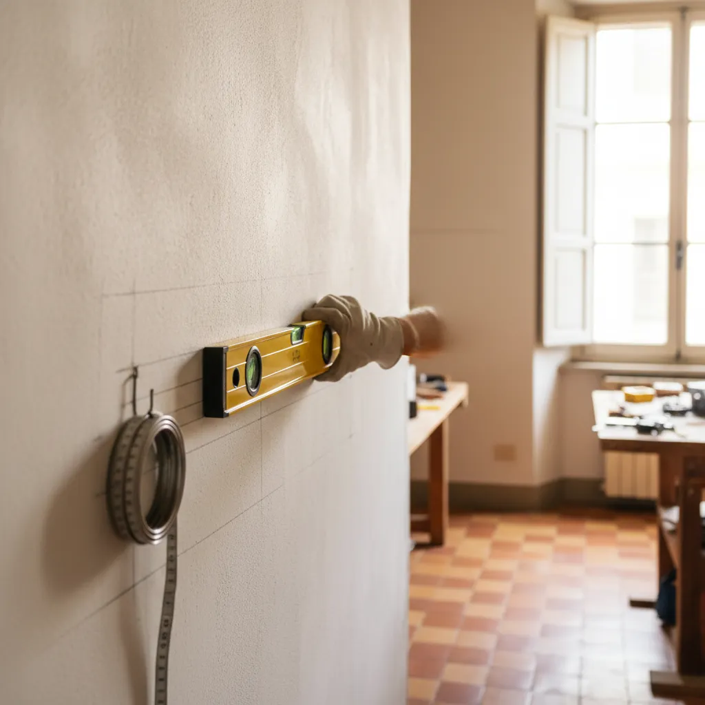 Il livellamento con la bolla è un passaggio essenziale per un risultato perfetto