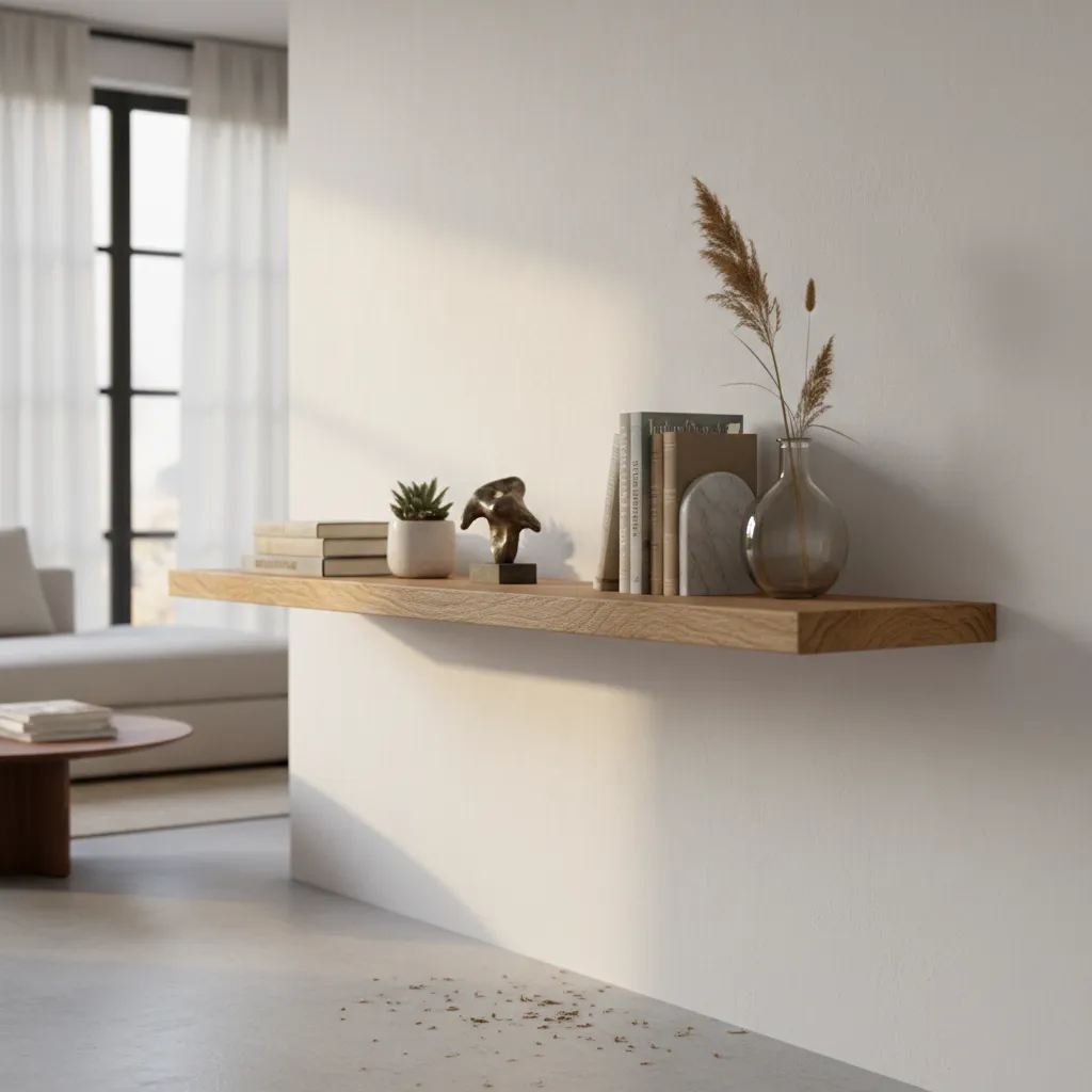 Una mensola a scomparsa ben installata unisce estetica e funzionalità nell'arredamento di casa