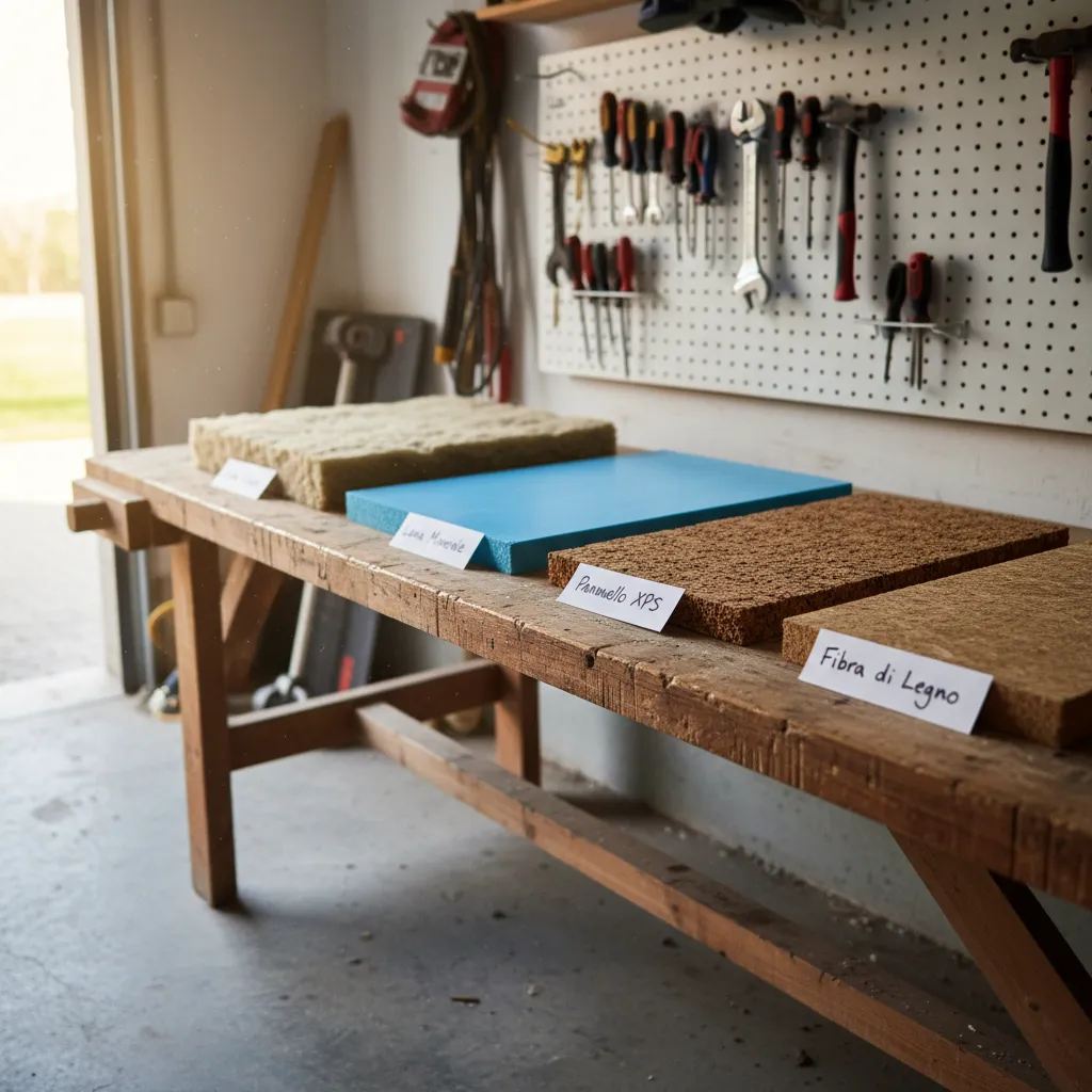 Confronto tra i principali materiali isolanti: lana di roccia, XPS, sughero e fibra di legno