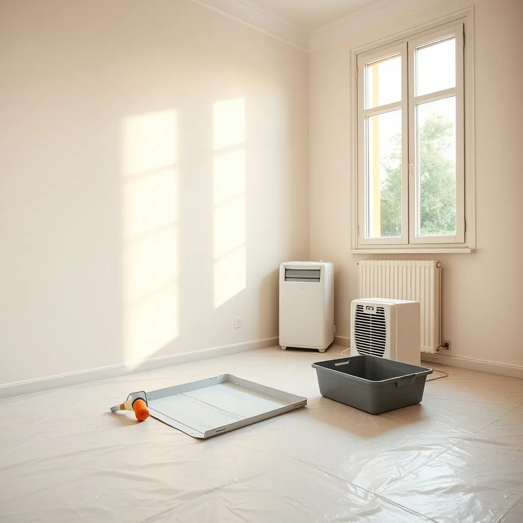 Parete ritinteggiata con pittura antimuffa traspirante dopo il trattamento completo