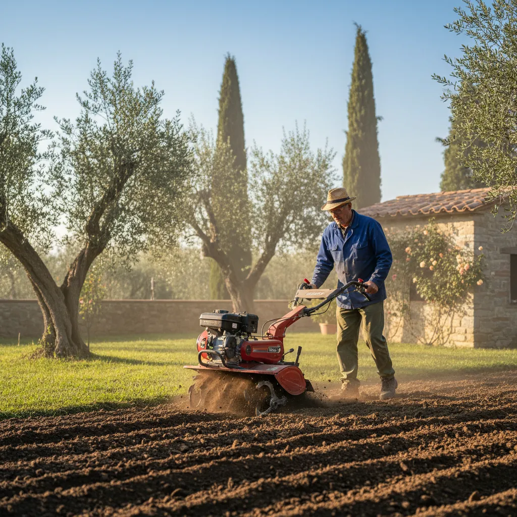 La motozappa professionale a noleggio permette di preparare il terreno in poche ore