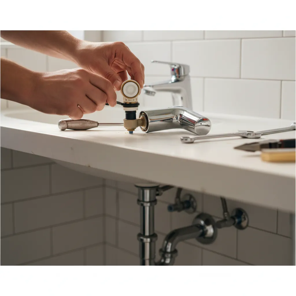 Lo smontaggio del rubinetto monocomando per accedere alla cartuccia ceramica da sostituire