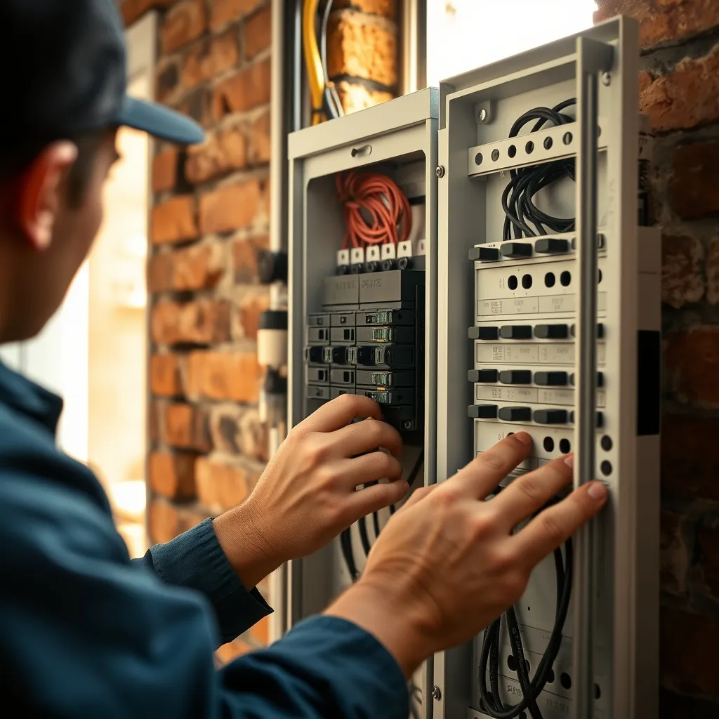 Installazione dei magnetotermici nel quadro elettrico di un appartamento in ristrutturazione