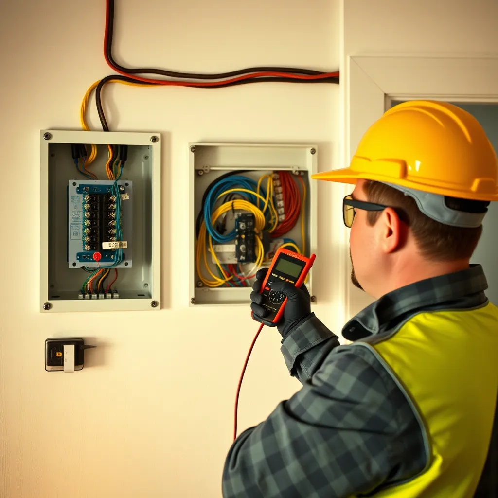 Collaudo dell'impianto elettrico con strumenti di misura professionali