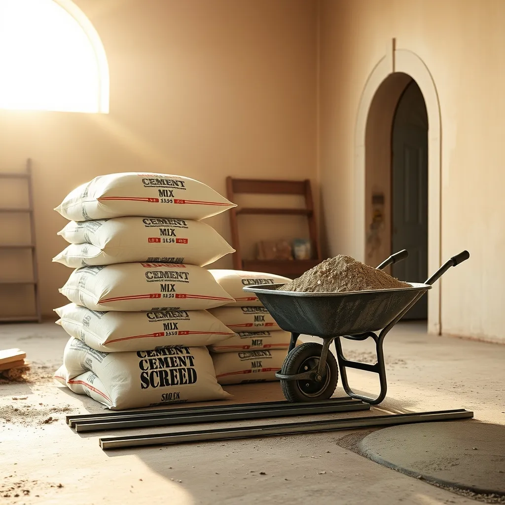 Preparazione del massetto tradizionale con guide metalliche a pavimento