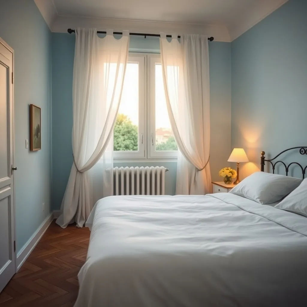 Il blu polvere è tra i colori più indicati per la camera da letto: favorisce il relax e il sonno