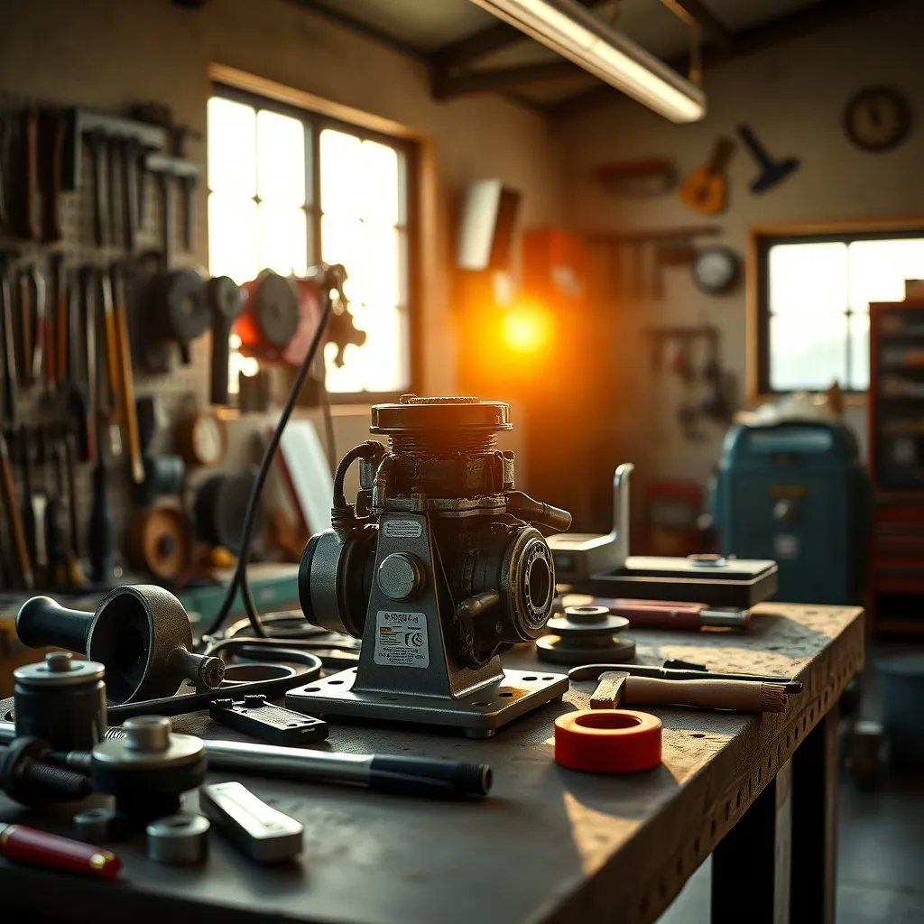 Manutenzione di un motore presso l'officina di un concessionario specializzato
