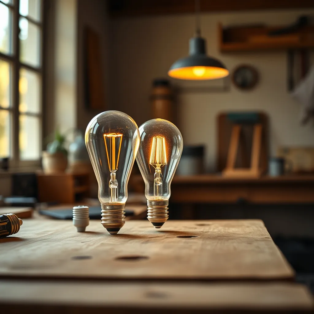 Confronto tra diverse tipologie di lampadine LED: a filamento, standard e smart