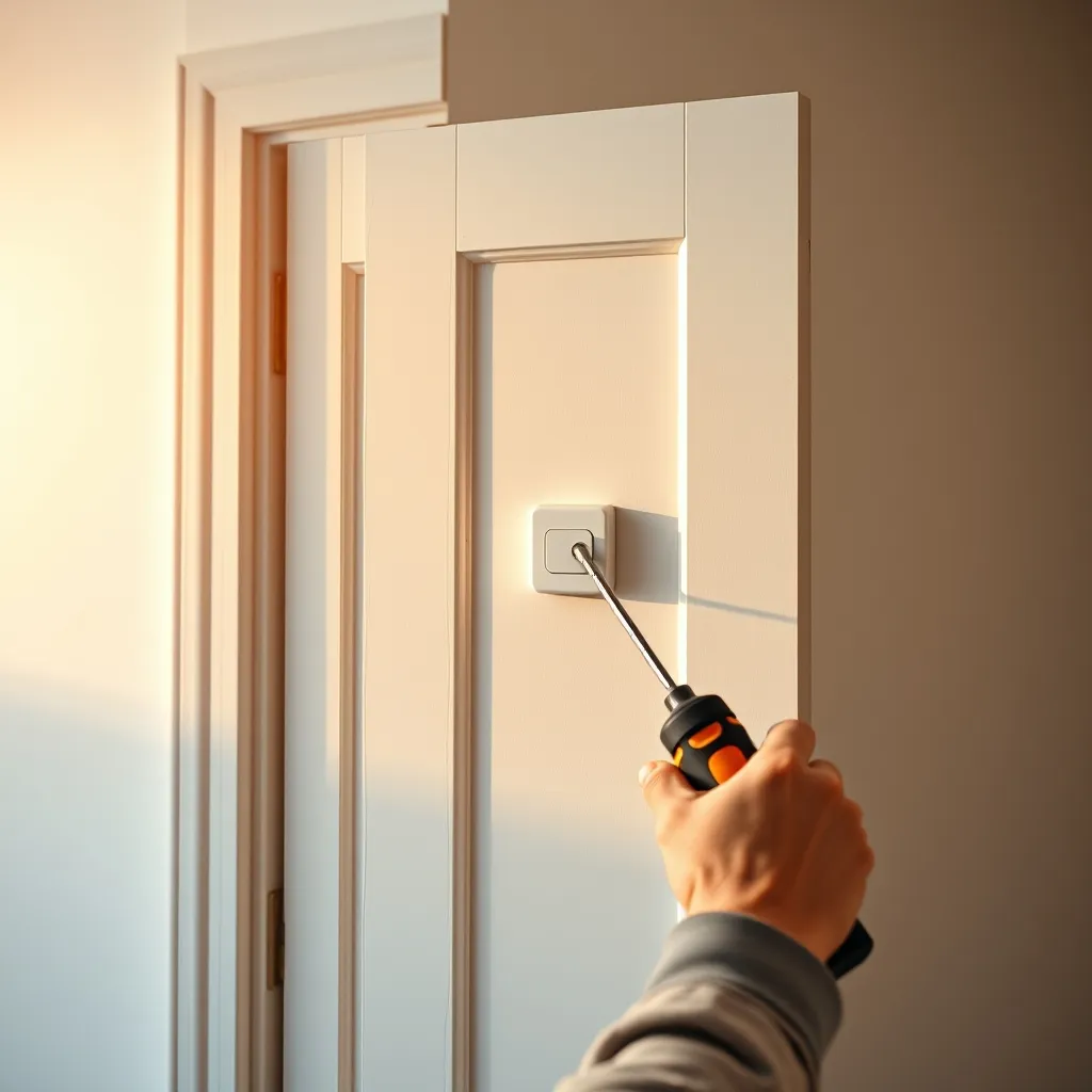 Installazione di un contatto magnetico sul telaio della porta d'ingresso