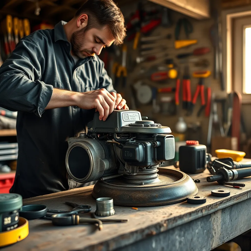 Officina di assistenza tecnica per la manutenzione e riparazione di attrezzature da giardino