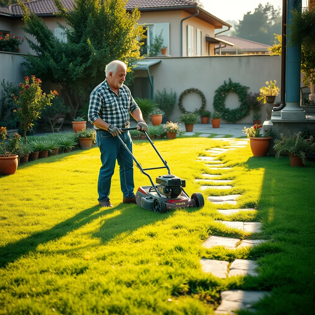 Il tagliaerba a scoppio è tra gli attrezzi più richiesti nel servizio noleggio giardinaggio