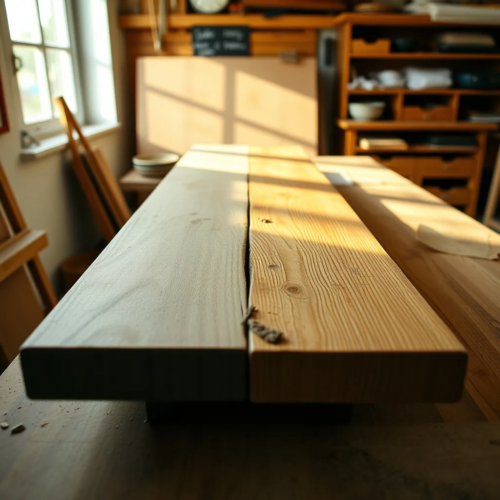 Confronto tra legno sverniciato e superficie ancora da trattare con carte abrasive di diverse grane