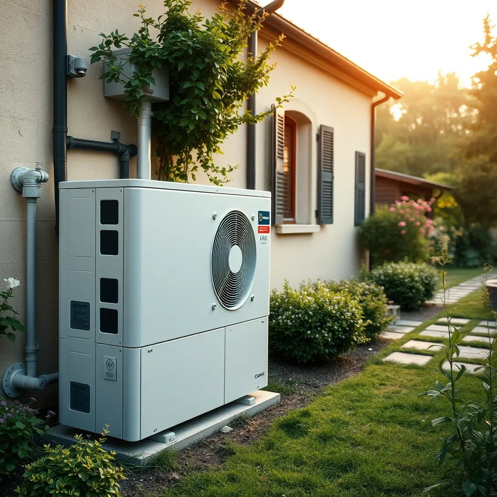 Pompa di calore aria-acqua installata all'esterno: il cuore dell'impianto di una casa efficiente