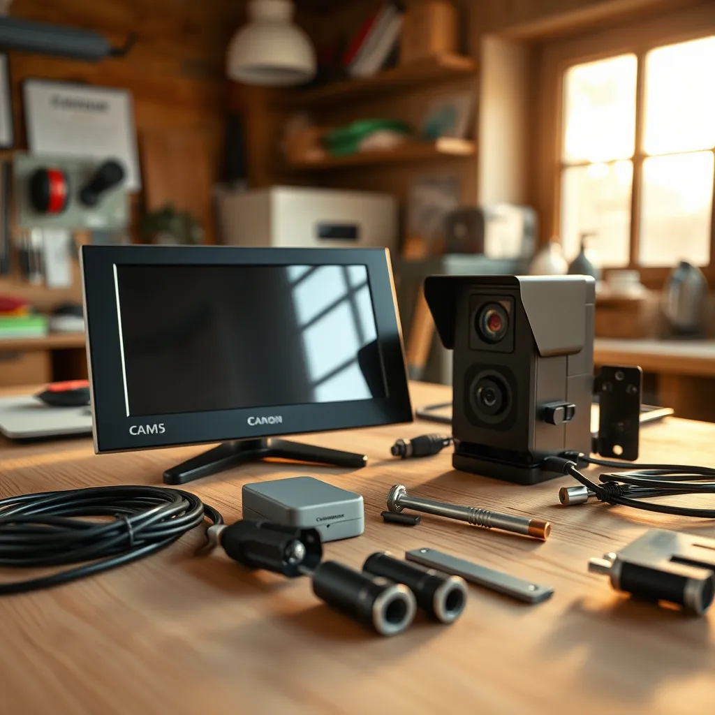 Componenti di un kit videocitofonico pronti per l'installazione