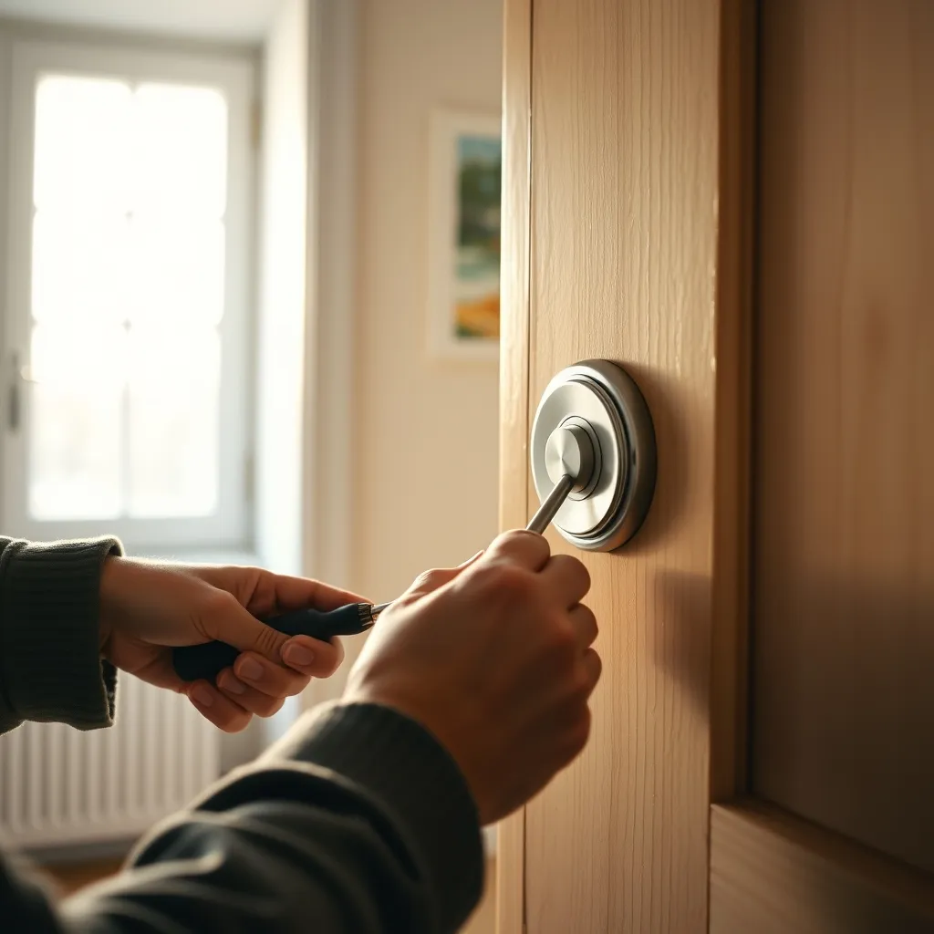 Installazione di una nuova serratura a infilare nel bordo di una porta interna