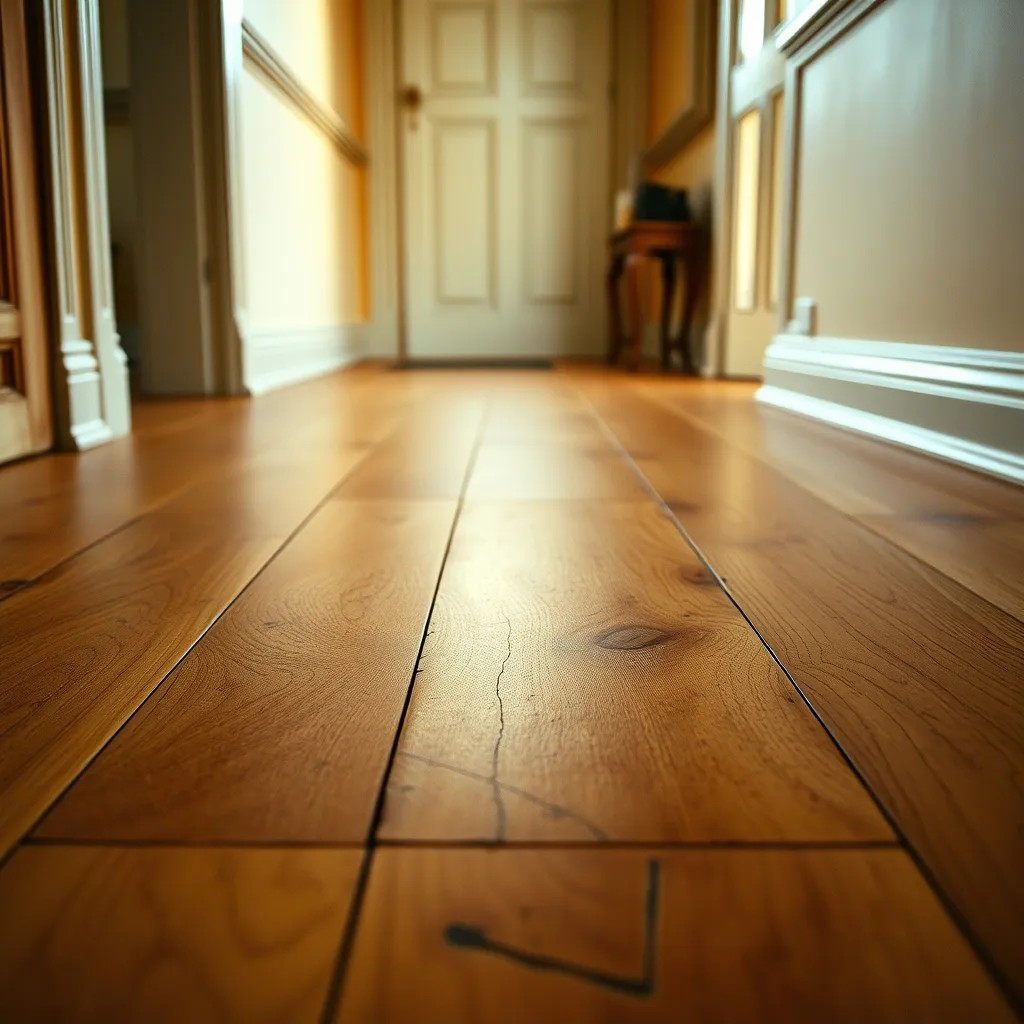 Parquet in rovere con evidenti segni di usura: graffi, opacità e zone scolorite dal calpestio quotidiano