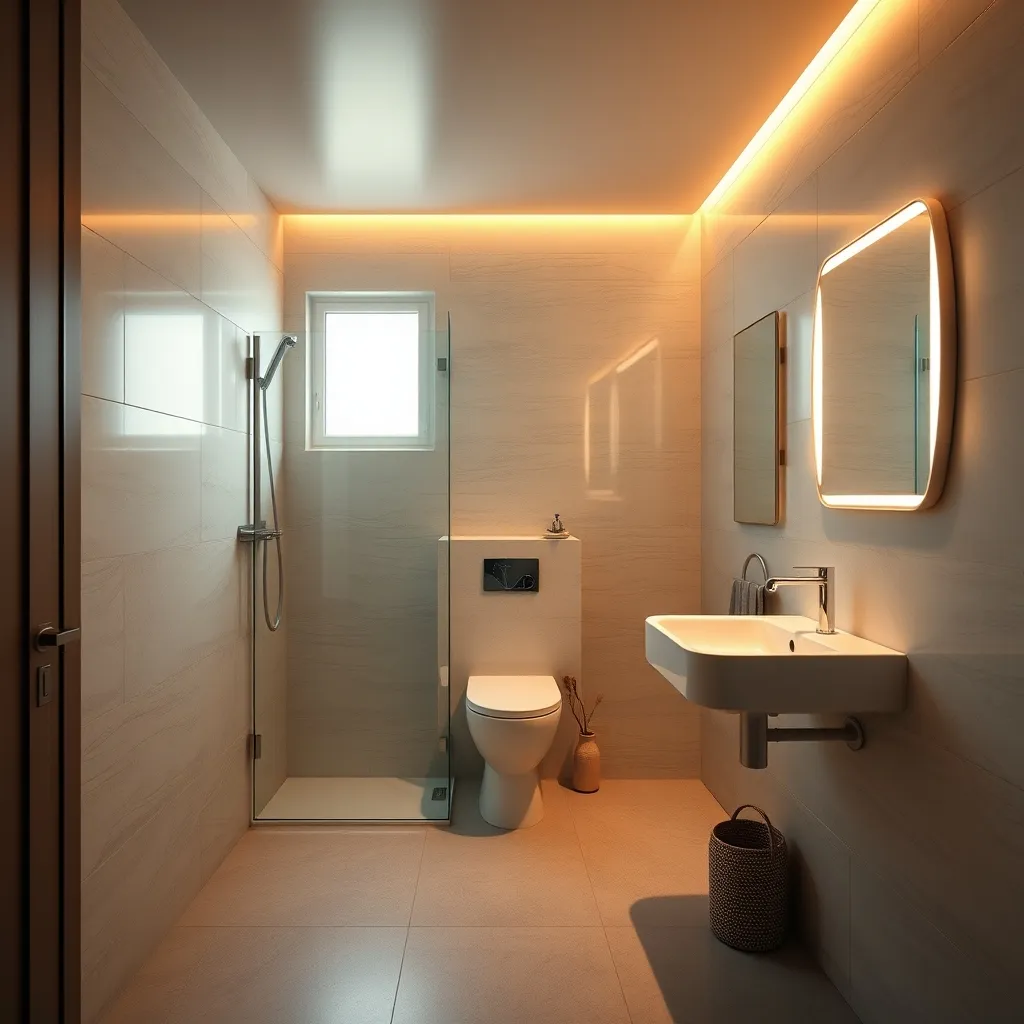 Bagno completamente ristrutturato con sanitari sospesi e doccia walk-in in vetro