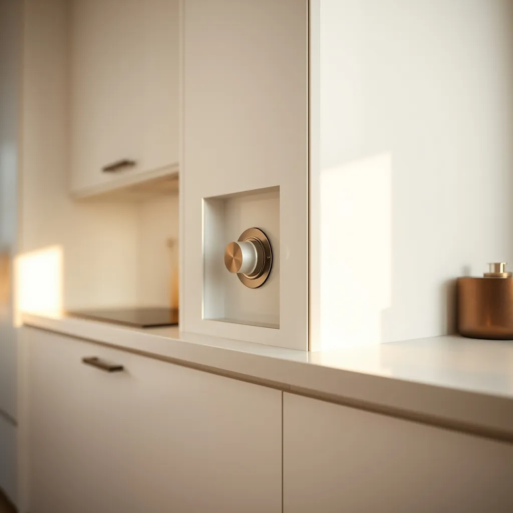 Rubinetto gas da incasso installato nel fianco del mobile cucina