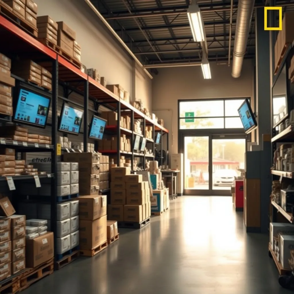 Area ritiro click-and-collect di un punto vendita di bricolage moderno