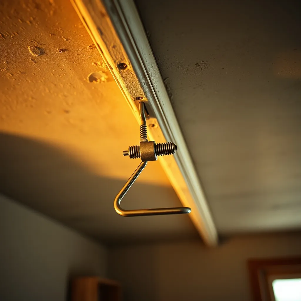 Dettaglio del pendino Nonius agganciato al profilo portante del controsoffitto