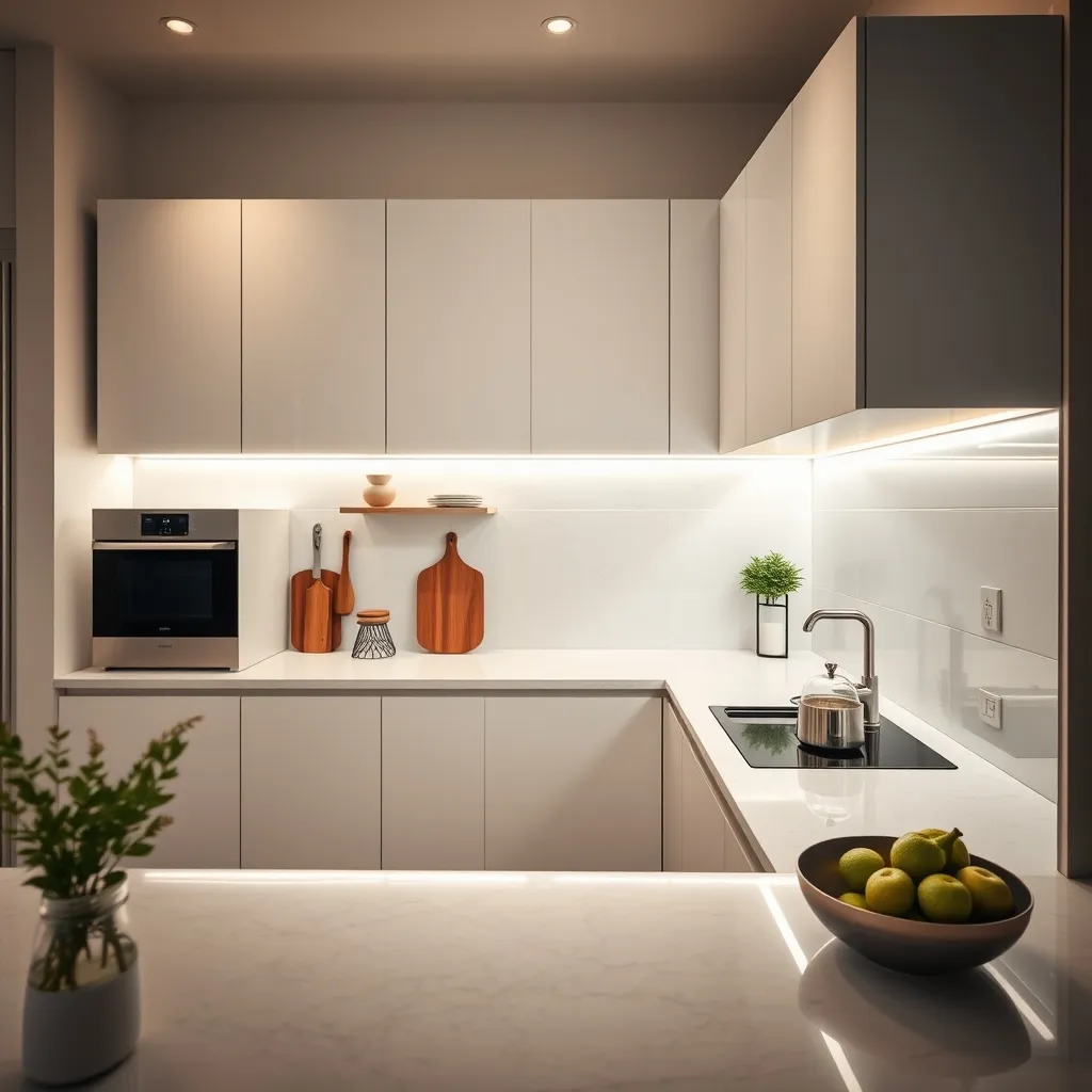 Illuminazione funzionale sotto i pensili della cucina con strisce LED a luce neutra da 4.000 K