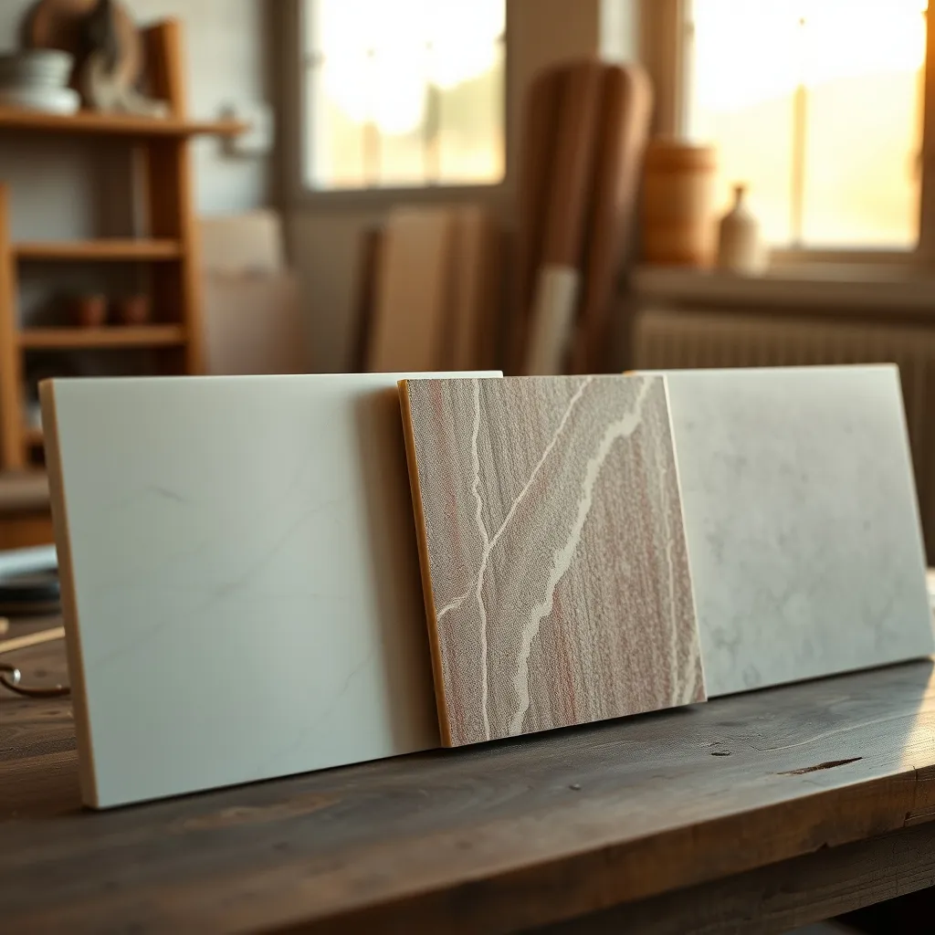 Confronto tra diverse tipologie di piastrelle per il bagno: gres, marmo, mosaico e ceramica