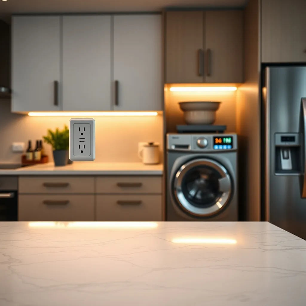 Multipresa con interruttore e illuminazione LED sotto-pensile in cucina per ridurre i consumi