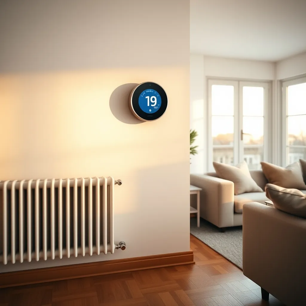 Termostato smart e valvola termostatica sul radiatore per la gestione intelligente del riscaldamento