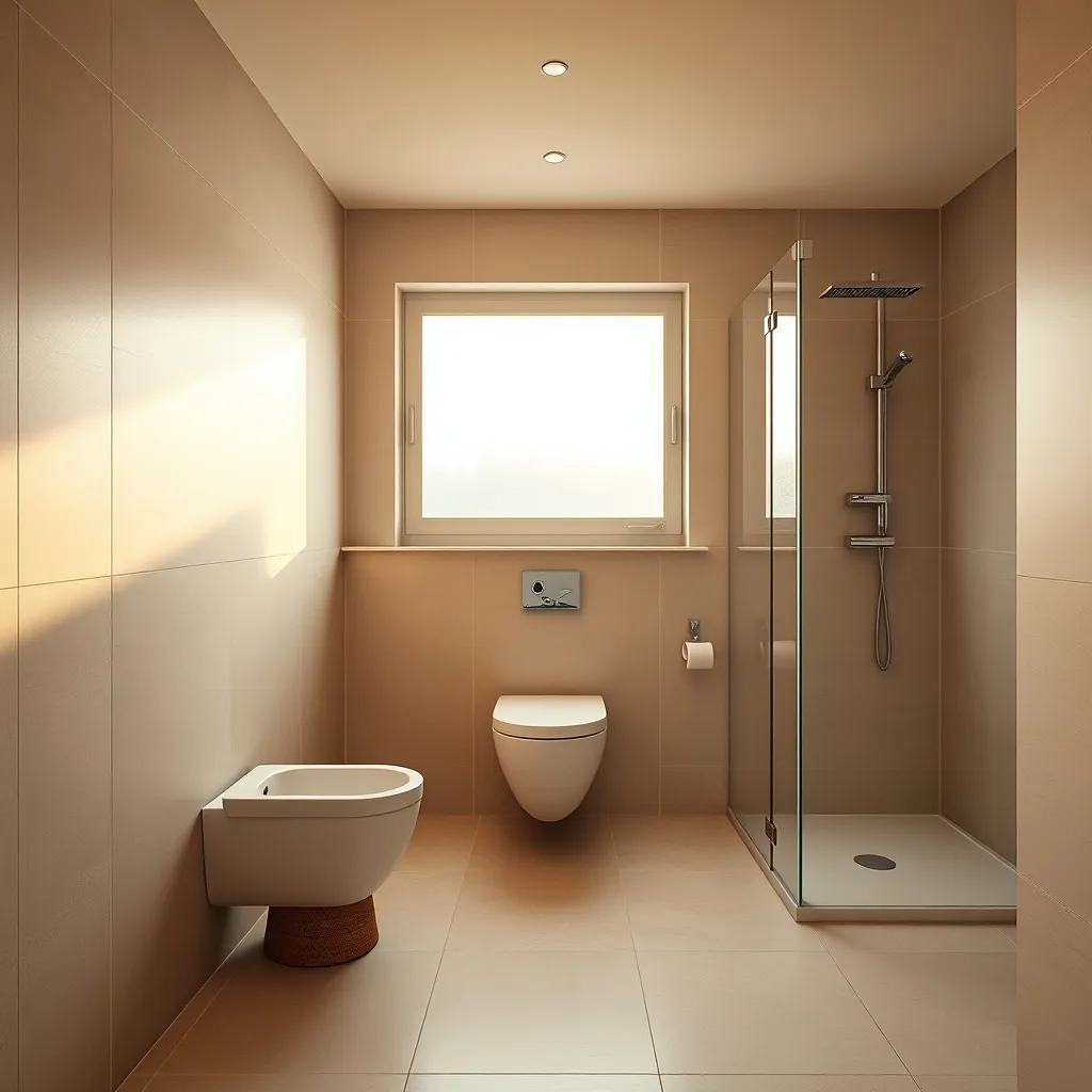 Bagno moderno ristrutturato a Milano con doccia walk-in e sanitari sospesi