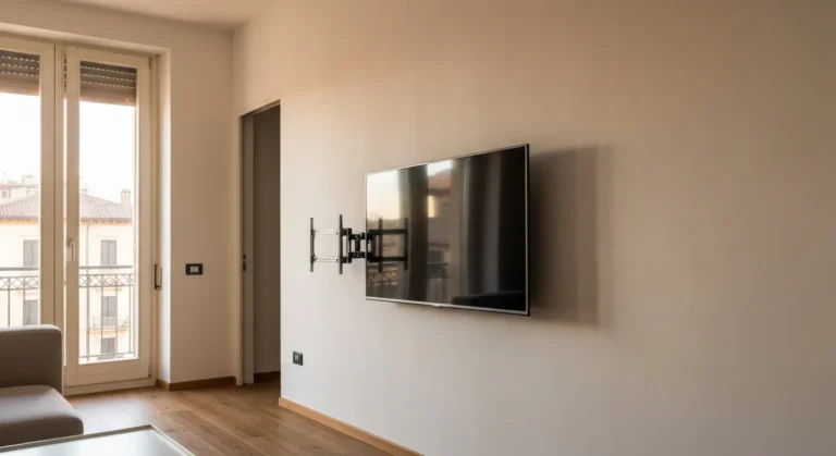 Appendere la TV al muro: staffa, tasselli e peso reale