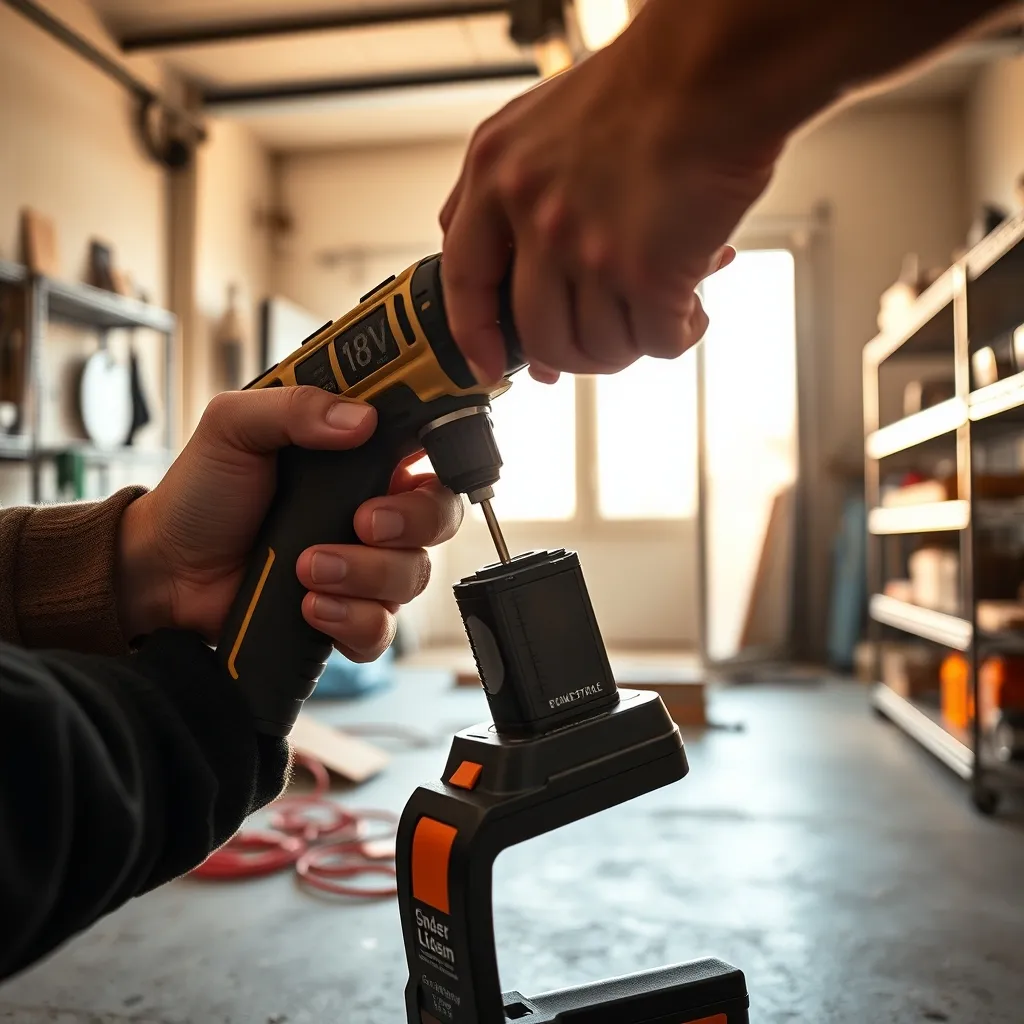 L'attacco a slitta della batteria 18 V permette il montaggio rapido su qualsiasi utensile dello stesso ecosistema