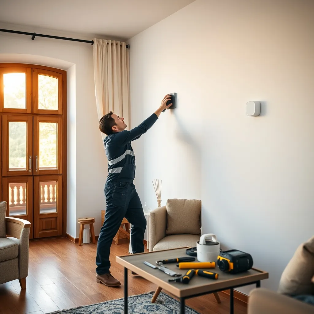 Installazione di un sensore allarme wireless in un appartamento italiano