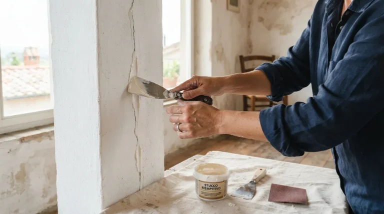 Stuccare crepe e fori prima di pitturare: prodotti e tempi di attesa