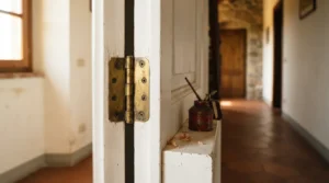 Porta che cigola o non chiude più: cardini, assestamento e registro